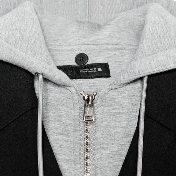 ZARA CONTRASTING COAT WITH REMOVABLE HOOD - Picture 6 of 6